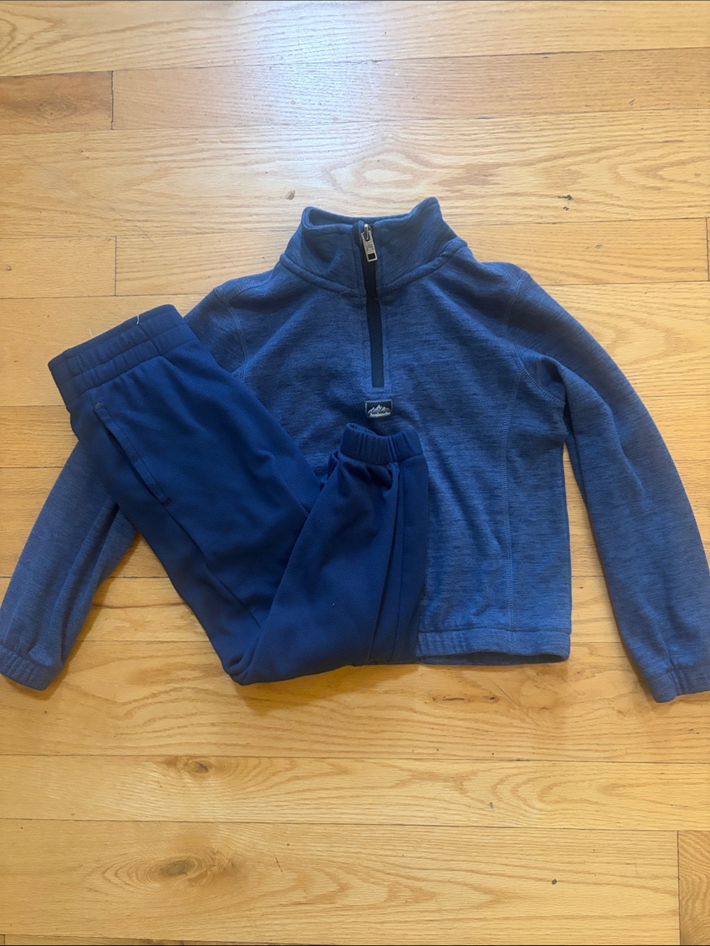 Avalanche -Blue Kids Quarter-Zip Fleecy Top with Navy Joggers- 4T